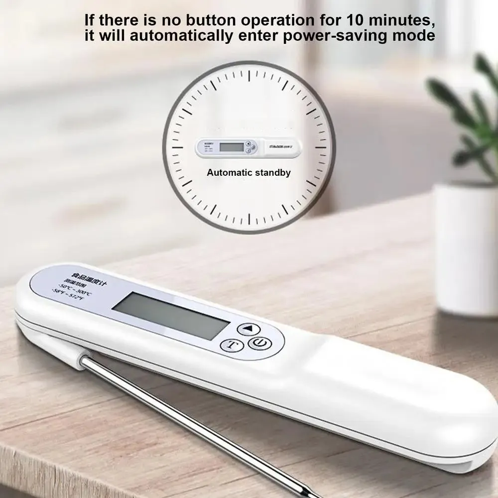 Foldable Food Probe & Hygrometer For Precise Cooking BBQ Grill Smoker Oil Fry Candy Instant Read Tools