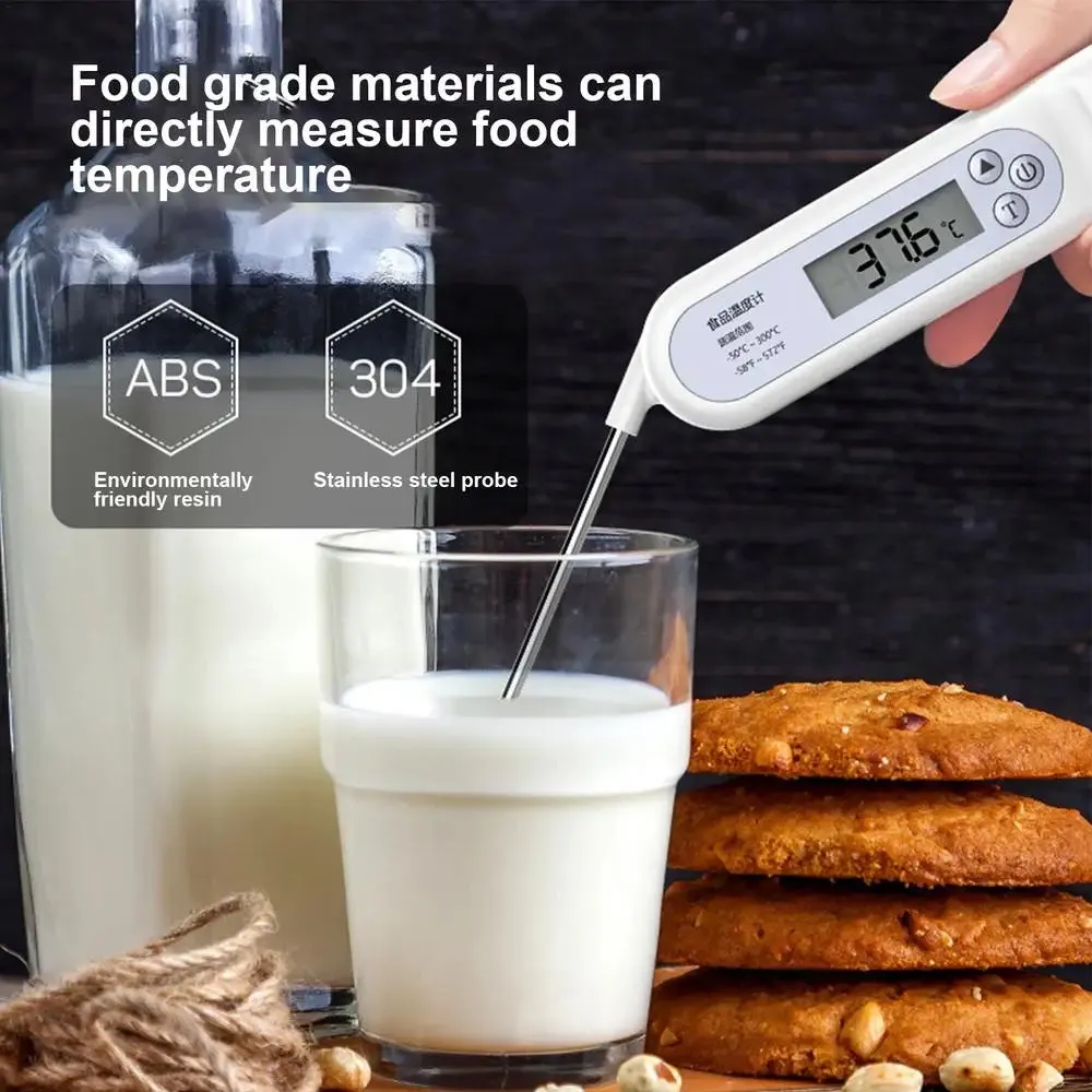 Foldable Food Probe & Hygrometer For Precise Cooking BBQ Grill Smoker Oil Fry Candy Instant Read Tools