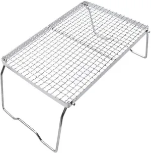 Folding Campfire Grill 304 Stainless Steel Grate, Heavy Duty Portable Camping Grill with Legs Carrying Bag, For Camping Barbecue Outdoor