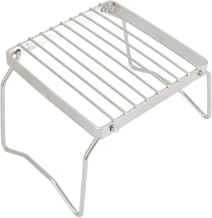 Folding Campfire Grill, Heavy Duty Over Fire Camp Grill Stainless Steel Pot Stand with Legs Carrying Bag, Grid-Shaped Camping Grill Grate for Picnics and Outdoor BBQ