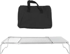 Folding Campfire Grill Portable Anti Shaking Stainless Steel Tri Fold Camping Grate with Storage Bag for Outdoor Cooking BBQ Picnic