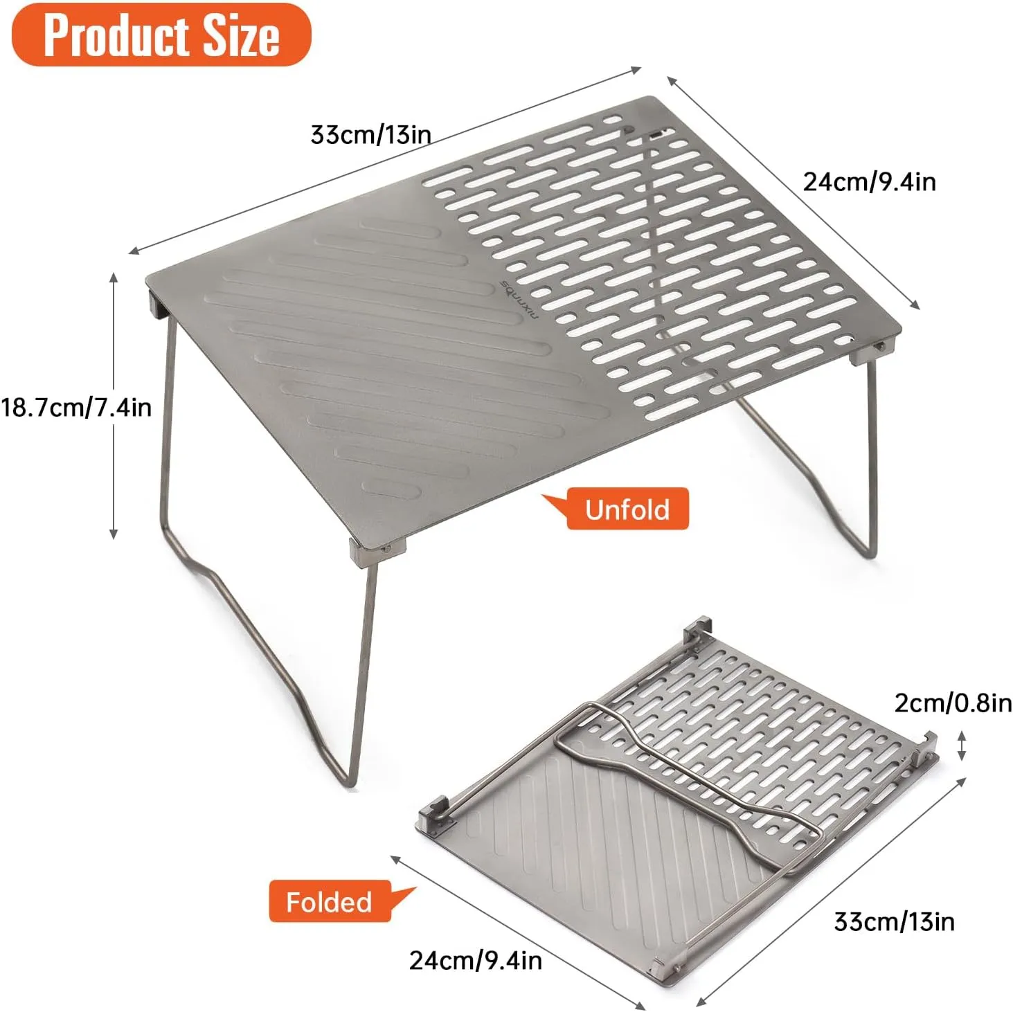 Folding Outdoor Grill with Charcoal Cooking Grate, Portable Camping BBQ for Backyard & Hiking, Compact Foldable Design with Heatproof Handles (3)