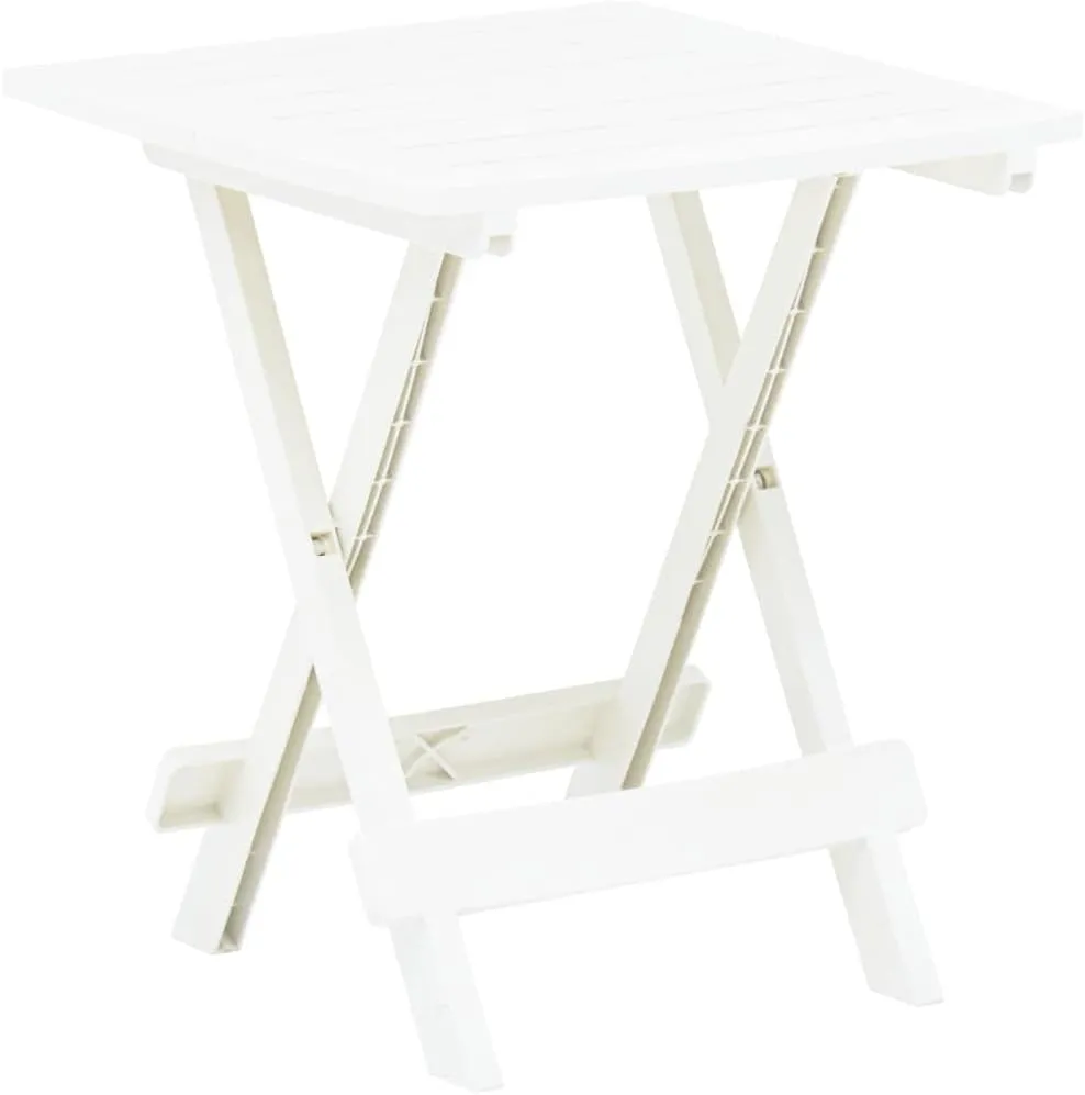 Folding Patio Table for Cozy Gatherings, Easy Storage and Transport, Outdoor Spaces, White, 17.7"x16.9"x19.7"