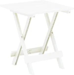 Folding Patio Table for Cozy Gatherings, Easy Storage and Transport, Outdoor Spaces, White, 17.7"x16.9"x19.7"
