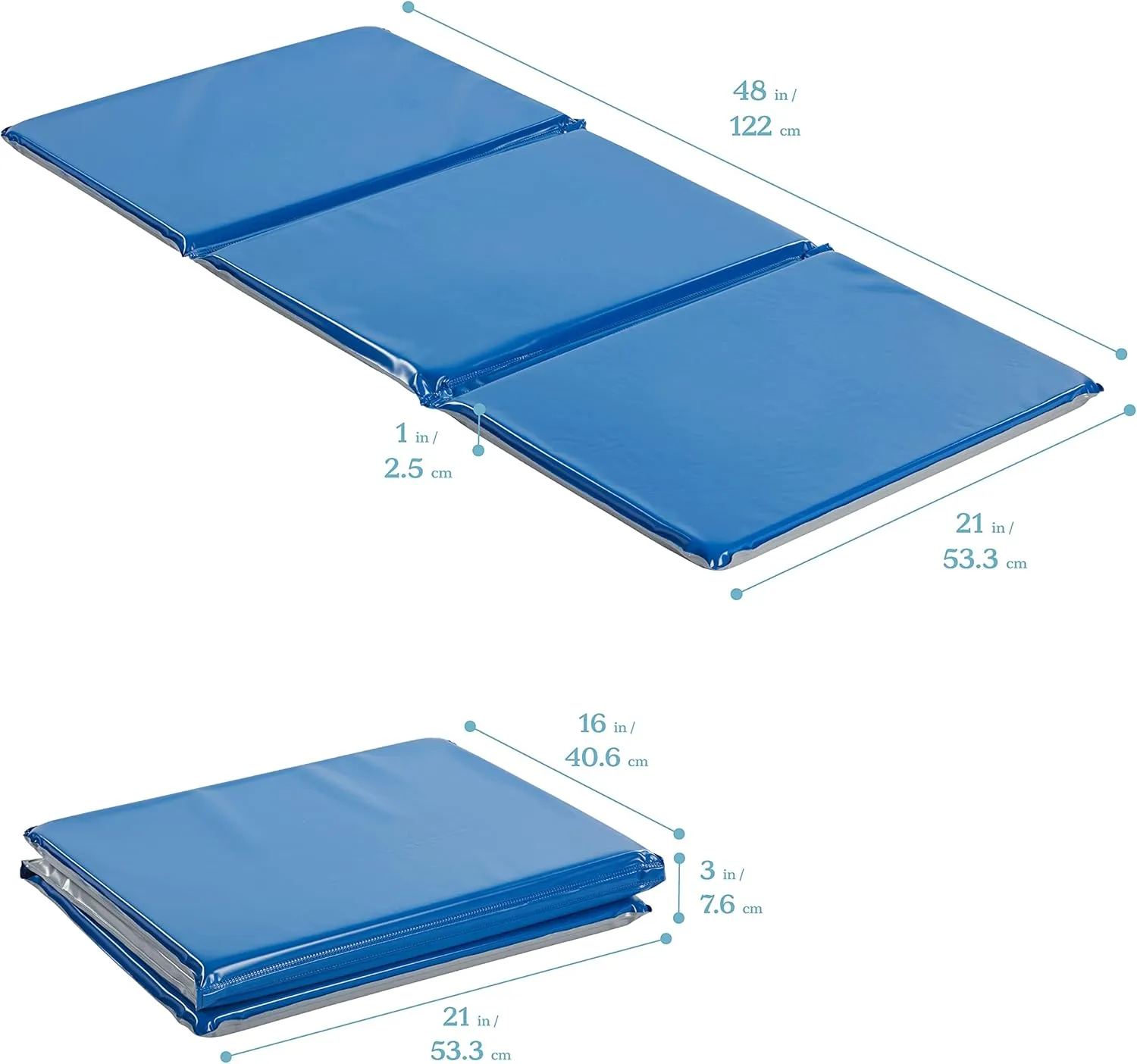 Folding Rest Mats, Children's Nap Pads, 3-Fold, 1in Thick