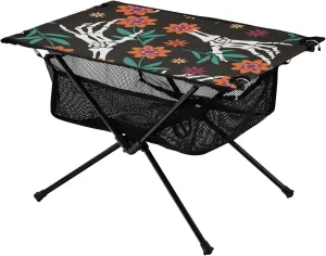 Folding Table Scary Skulls Skeleton Happy Halloween Compact Packable Outdoor Table with Storage Bag for Hiking Picnic Vacation