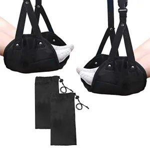 Foot Rest, Portable Travel Footrest Flight Carry-On , Black. (Two Packs)