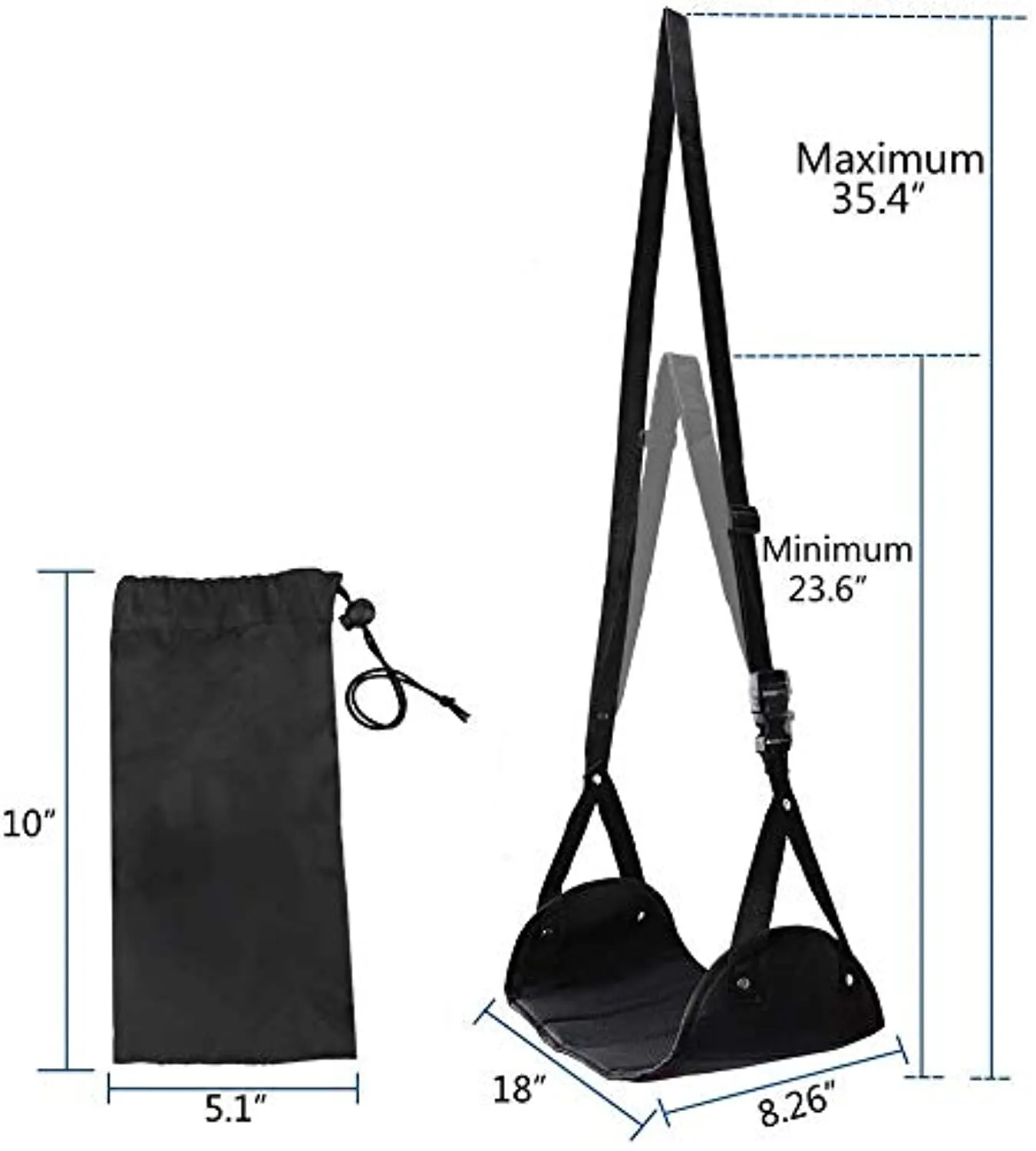 Foot Rest, Portable Travel Footrest Flight Carry-On , Black. (Two Packs)