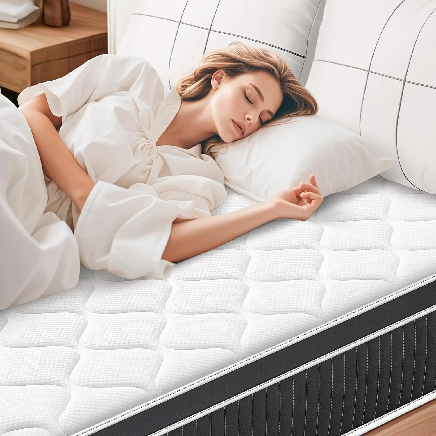 Full Mattress 12 Inch, Upgrade Strengthen Full Size Hybrid Mattresses in a Box, Memory Foam Full Mattress Made of Individually Pocketed Springs for Support and Pressure Relief, Medium Firm
