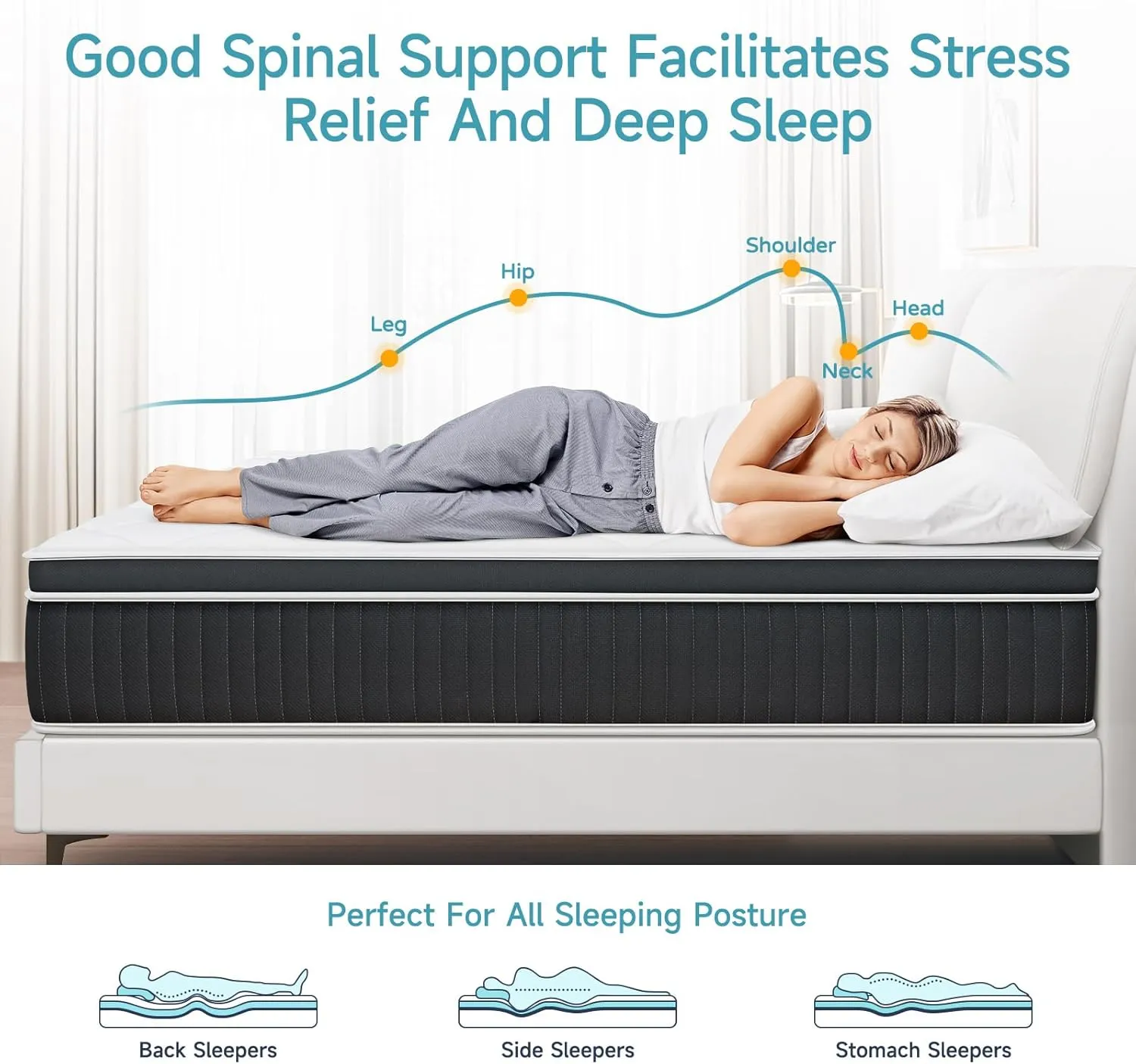 Full Mattress 12 Inch, Upgrade Strengthen Full Size Hybrid Mattresses in a Box, Memory Foam Full Mattress Made of Individually Pocketed Springs for Support and Pressure Relief, Medium Firm