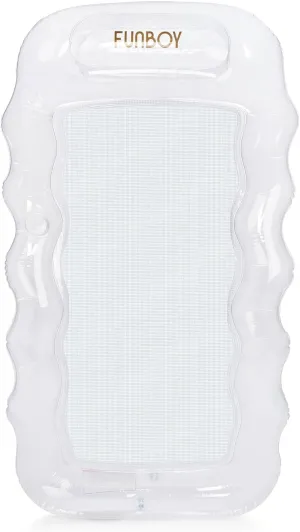 FUNBOY Clear Inflatable Mesh Pool Lounger Mesh Water Hammock with Built-in Pillow 70" Pool Hammock Float for Adults Swimming Pool Accessories & Tanning Pool Lounger Float for Pool Party & Summer