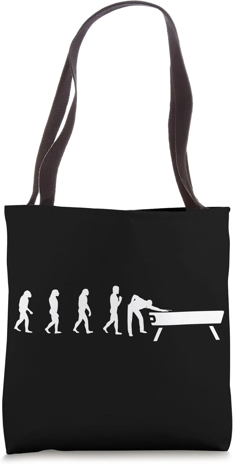 Funny Human Billiards Evolution 8 Ball Pool Cue Stick Player Tote Bag