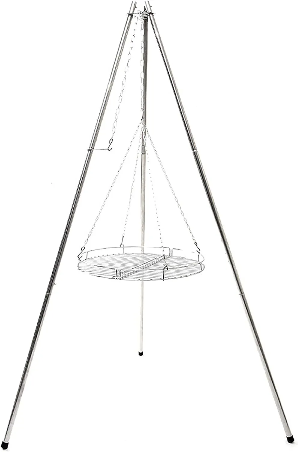 FUSIVE Tripod BBQ Grill, Foldable Camping Hanger Hanging for Outdoor Cooking Drying Clothes Pot Roast Grilling Outdoor Picnic Camping BBQ Cooking