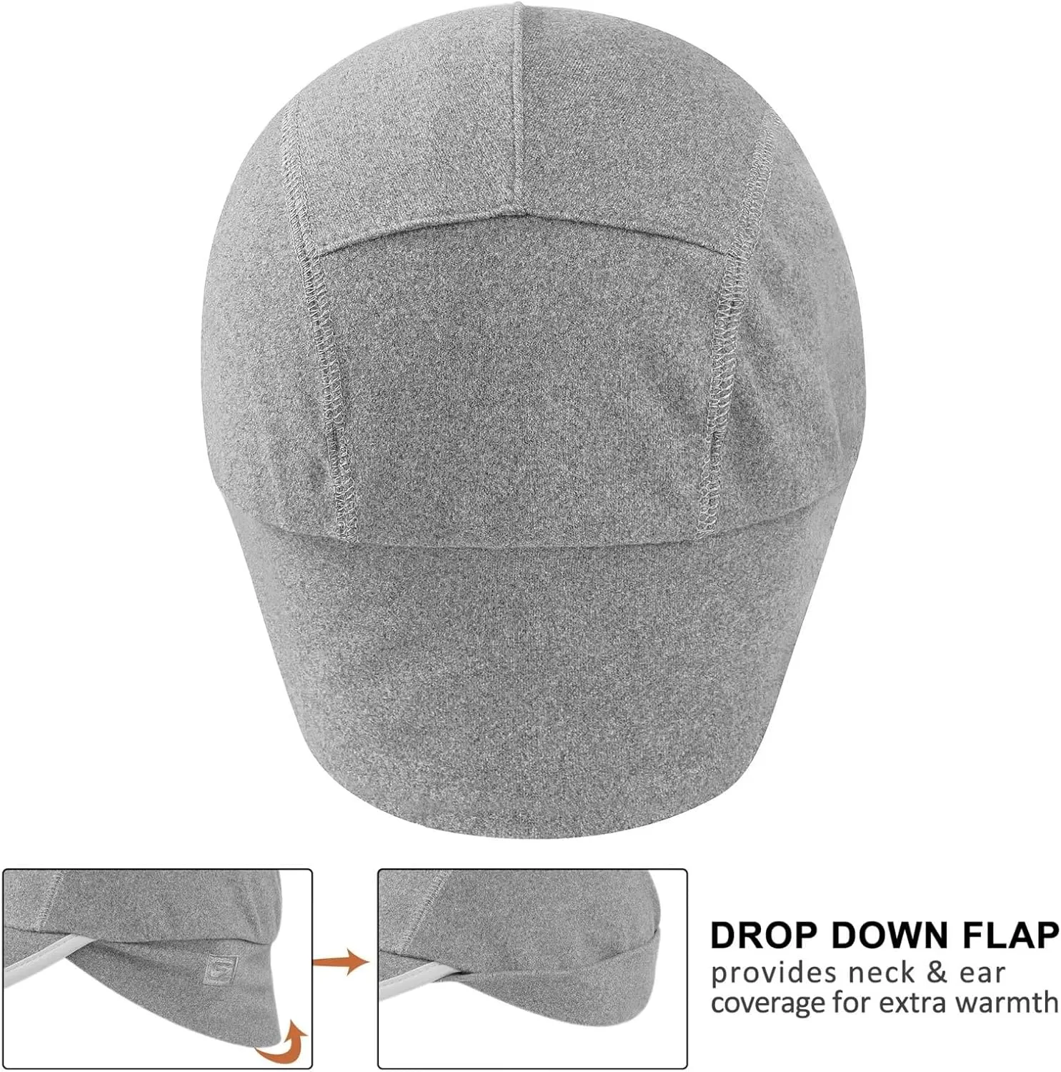 GADIEMKENSD Fleece Ball Cap with Drop Down Ear Warmer, Foldable Brim, Reflective Winter Run Hat Unisex