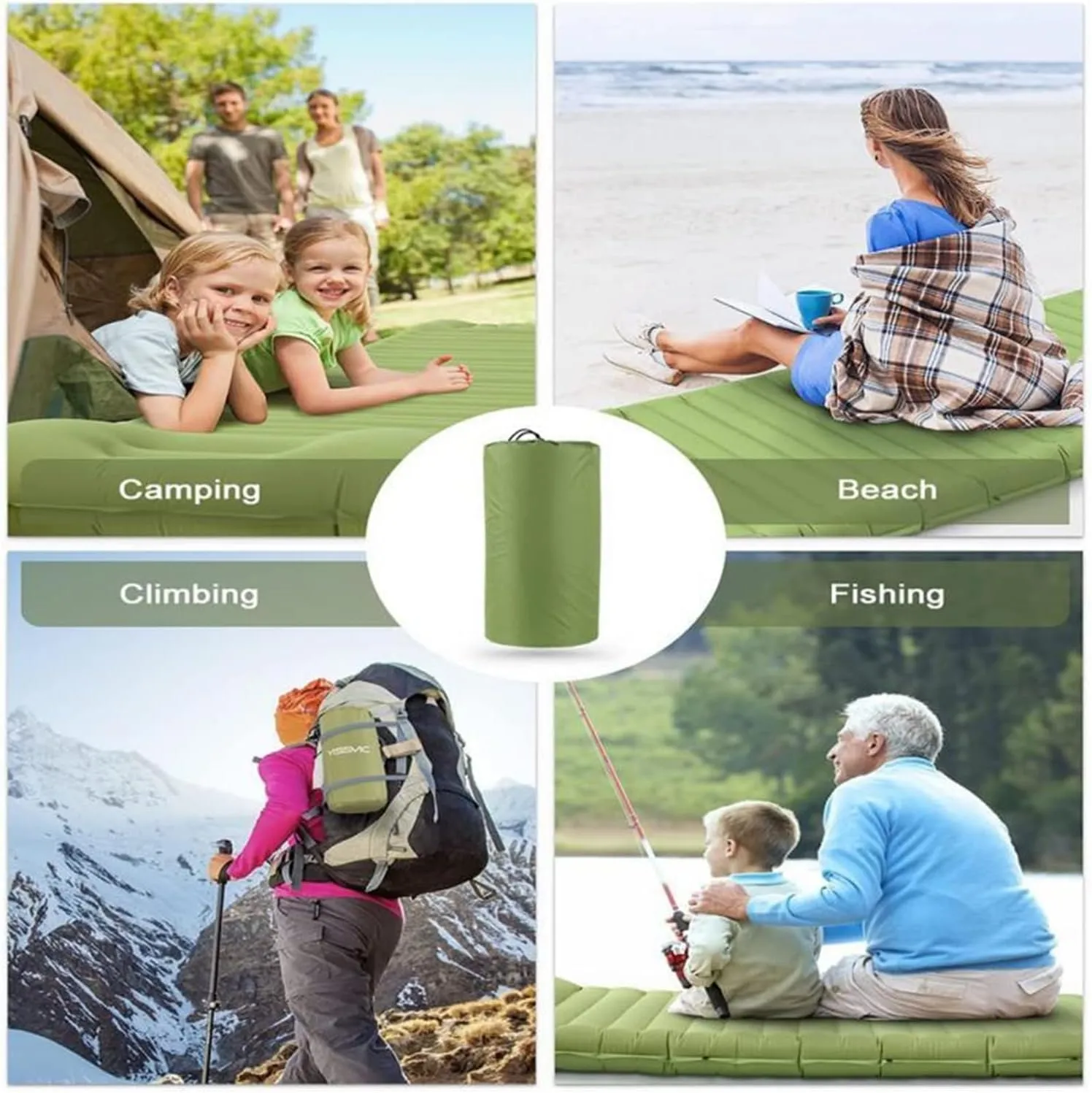 GaRcan Outdoor Camping Mat Air Mattress Ultra-Light Mountain Climbing Air Cushion Portable Sleeping Pad Moisture-Proof (Blue)