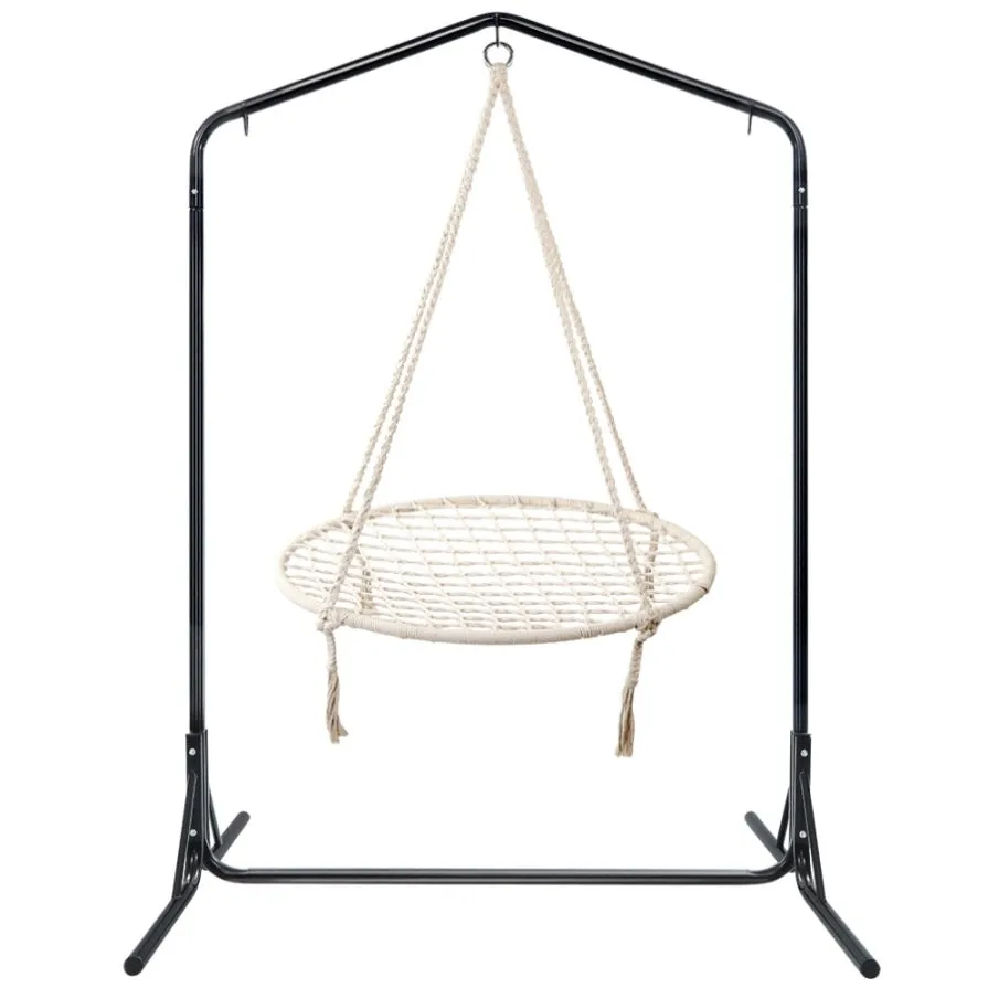 Gardeon Hammock Chair with Stand Nest Web Outdoor Swing 100cm HM-CHAIR-NEST-CREAM-U