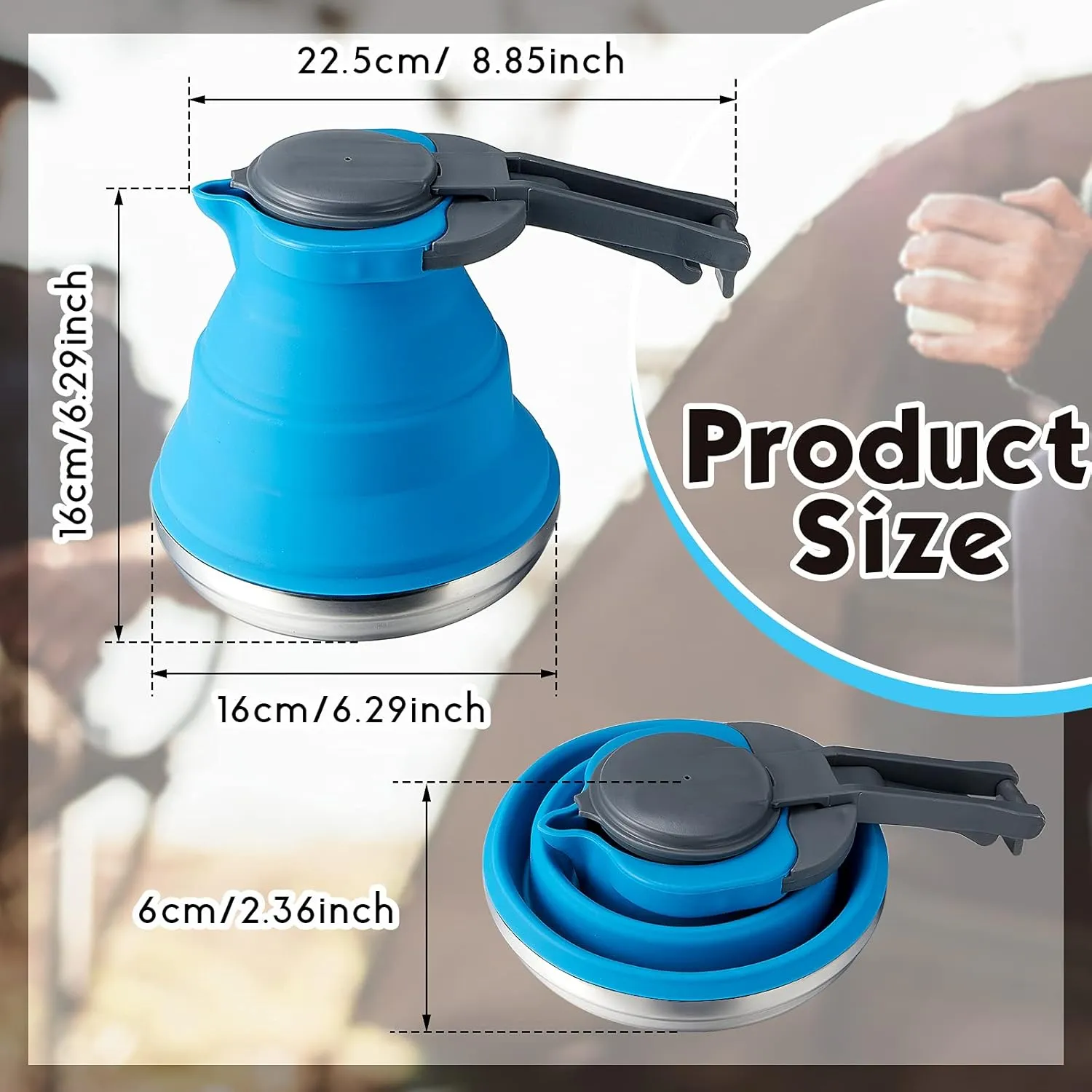 Geiserailie Portable Camping Coffee Pot and Kettle for Hiking Travel and Outdoors