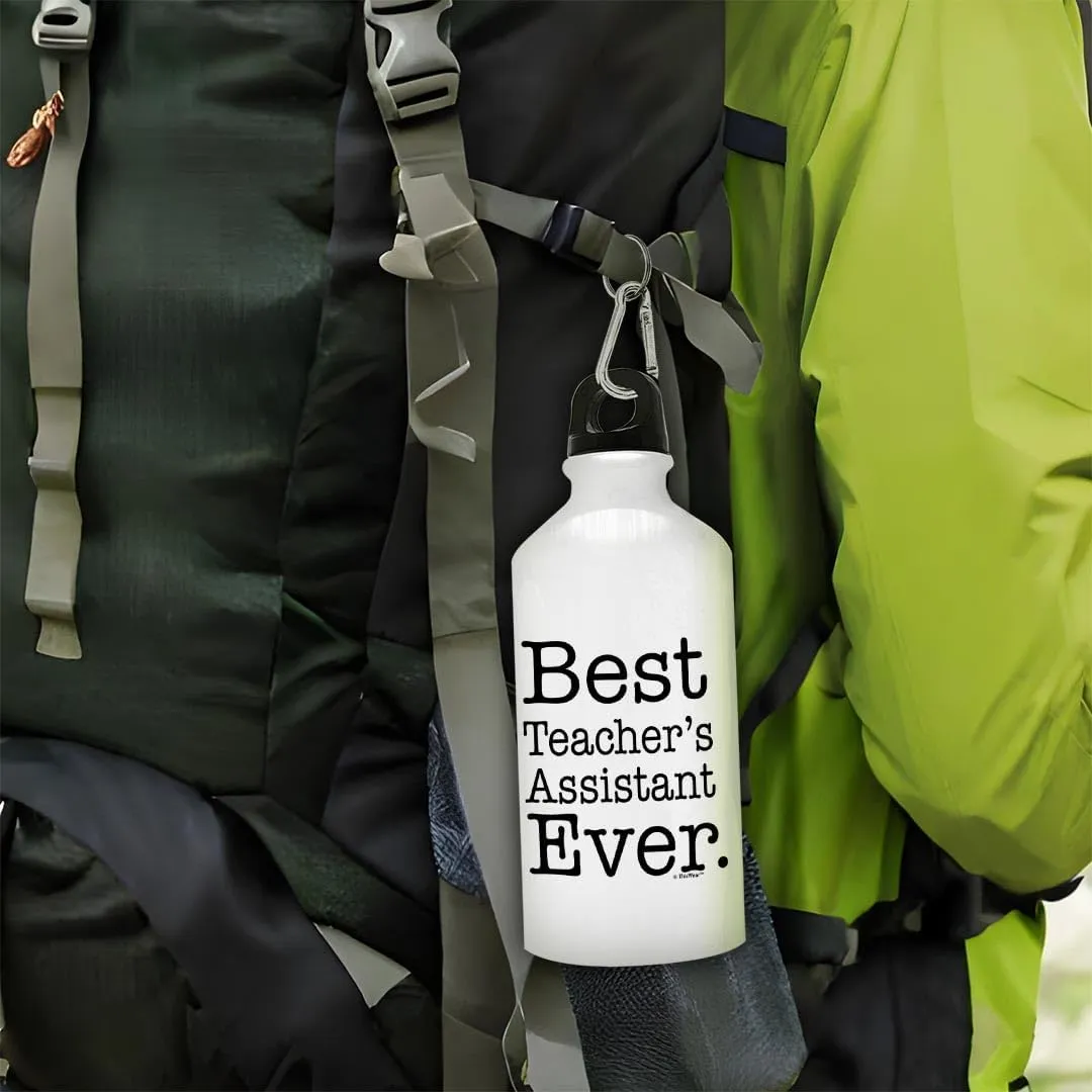 Gifts for Teachers Best Teacher's Assistant Ever Gift for Teacher Appreciation Gift for Women Aluminum Water Bottle with Cap & Sport Top White