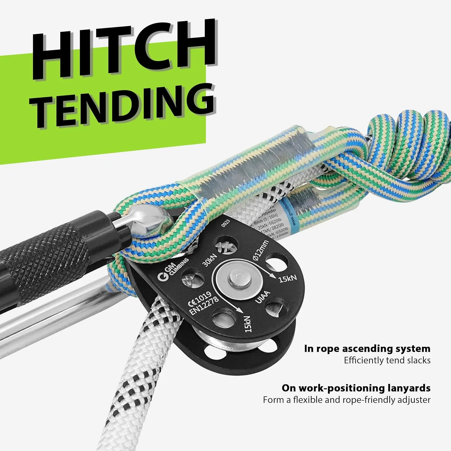 GM CLIMBING Swing Cheek Micro Pulley 30kN CE UIAA Certified