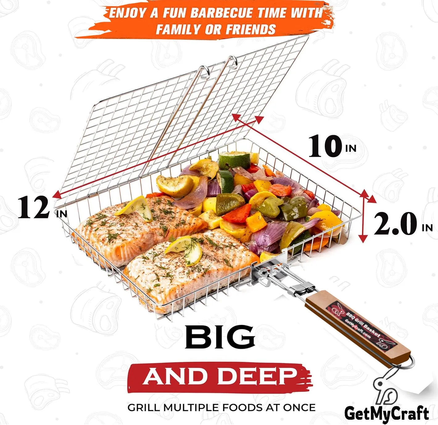 GMC-BBQ-Grill Basket (Stainless Steel)