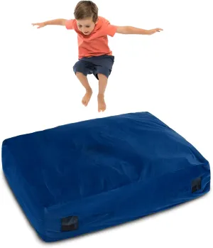 Goplus Crash Pad, 57"x57"/ 47"x35.5" (4.75x4.75ft/ 4x3ft) Sensory Mat with Foam Blocks and Washable Velvet Cover for Kids and Adults Play, Therapy, Jump, Relax