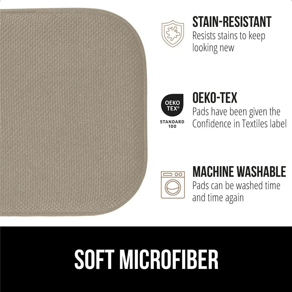 GORILLA GRIP Slip Resistant Chair Cushions, No Ties Required, Memory Foam Pads for Dining Room, Kitchen Table, Office, Rocking Chairs, Plush Seat Cover Cushion Pad, Home Decor, Set of 2 16x16, Beige