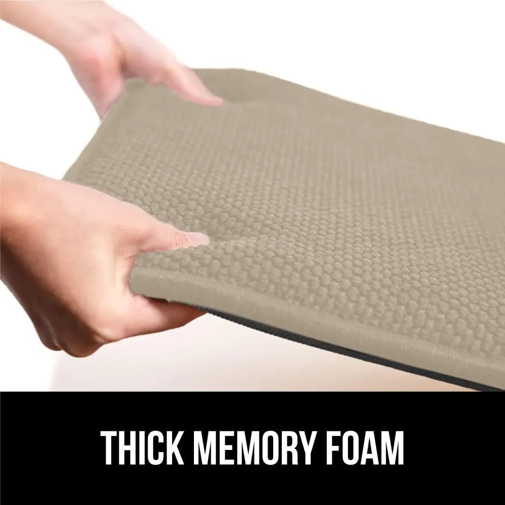 GORILLA GRIP Slip Resistant Chair Cushions, No Ties Required, Memory Foam Pads for Dining Room, Kitchen Table, Office, Rocking Chairs, Plush Seat Cover Cushion Pad, Home Decor, Set of 2 16x16, Beige