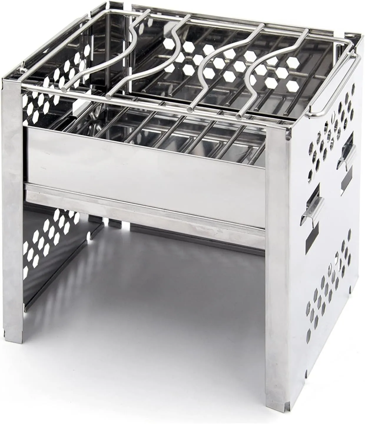 Grill Outdoor Stainless Steel for Outdoor Grill Brazier Camping Cooking Supplies Wood Stove Picnic Hiking
