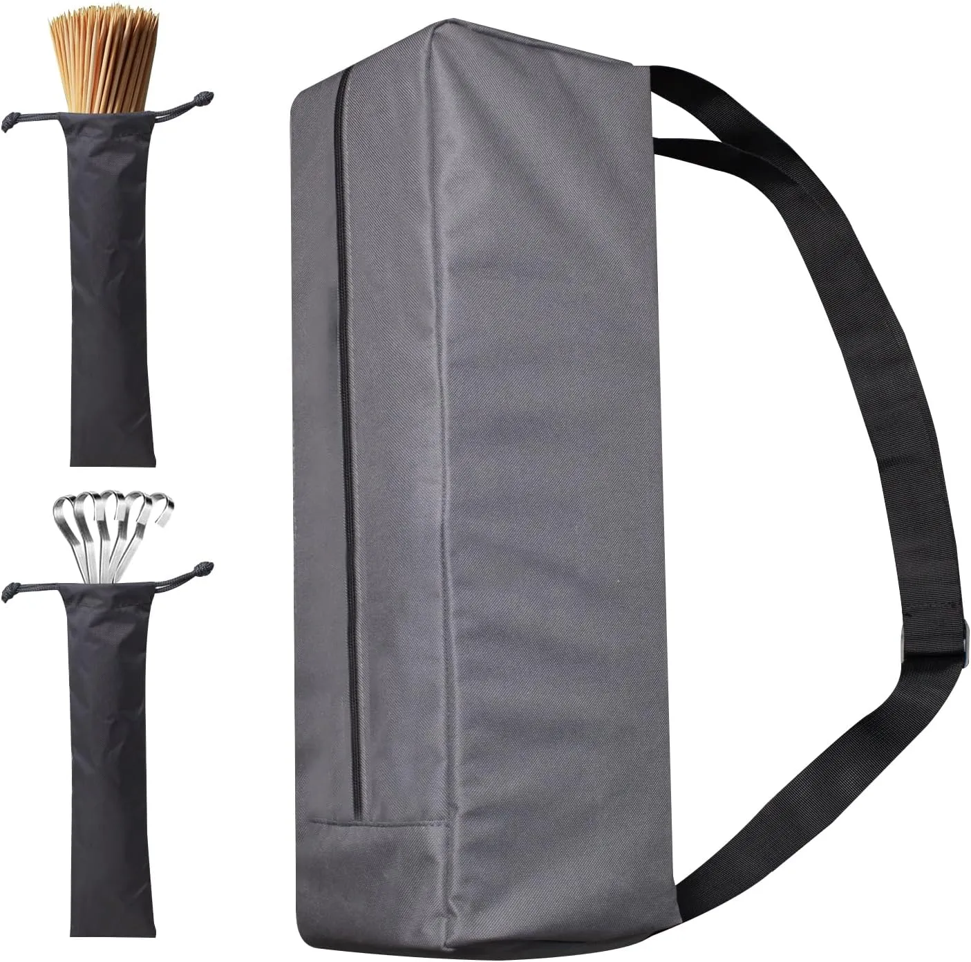 Grill Storage Bag, Grill Utensil Storage,600D Waterproof Oxford Foldable Grill Bag for Camping and Hiking BBQ Tool Storage (Grey)
