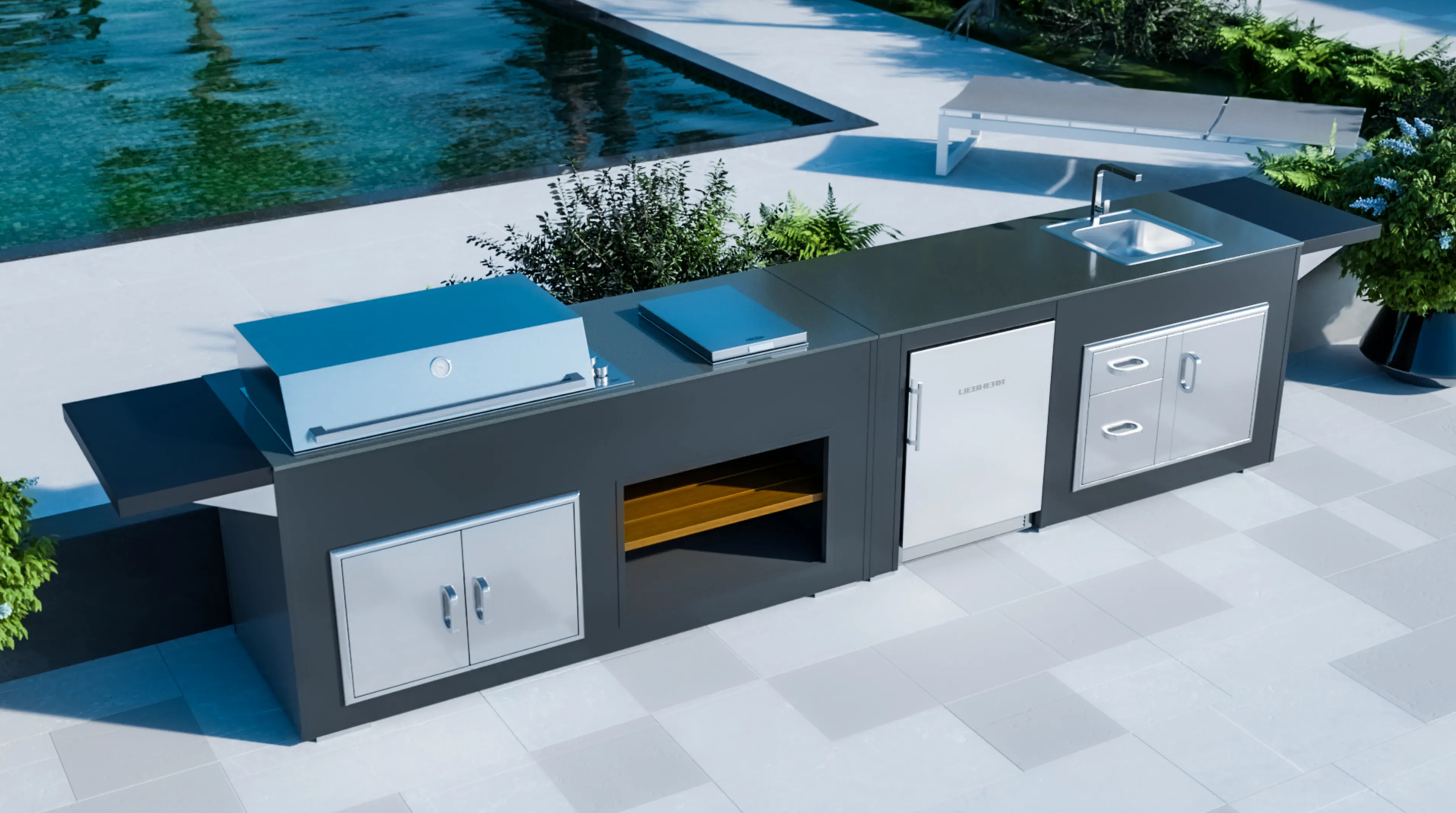 Grillandia Outdoor Kitchen Beefeater Pro Line Fridge & Weather Cover