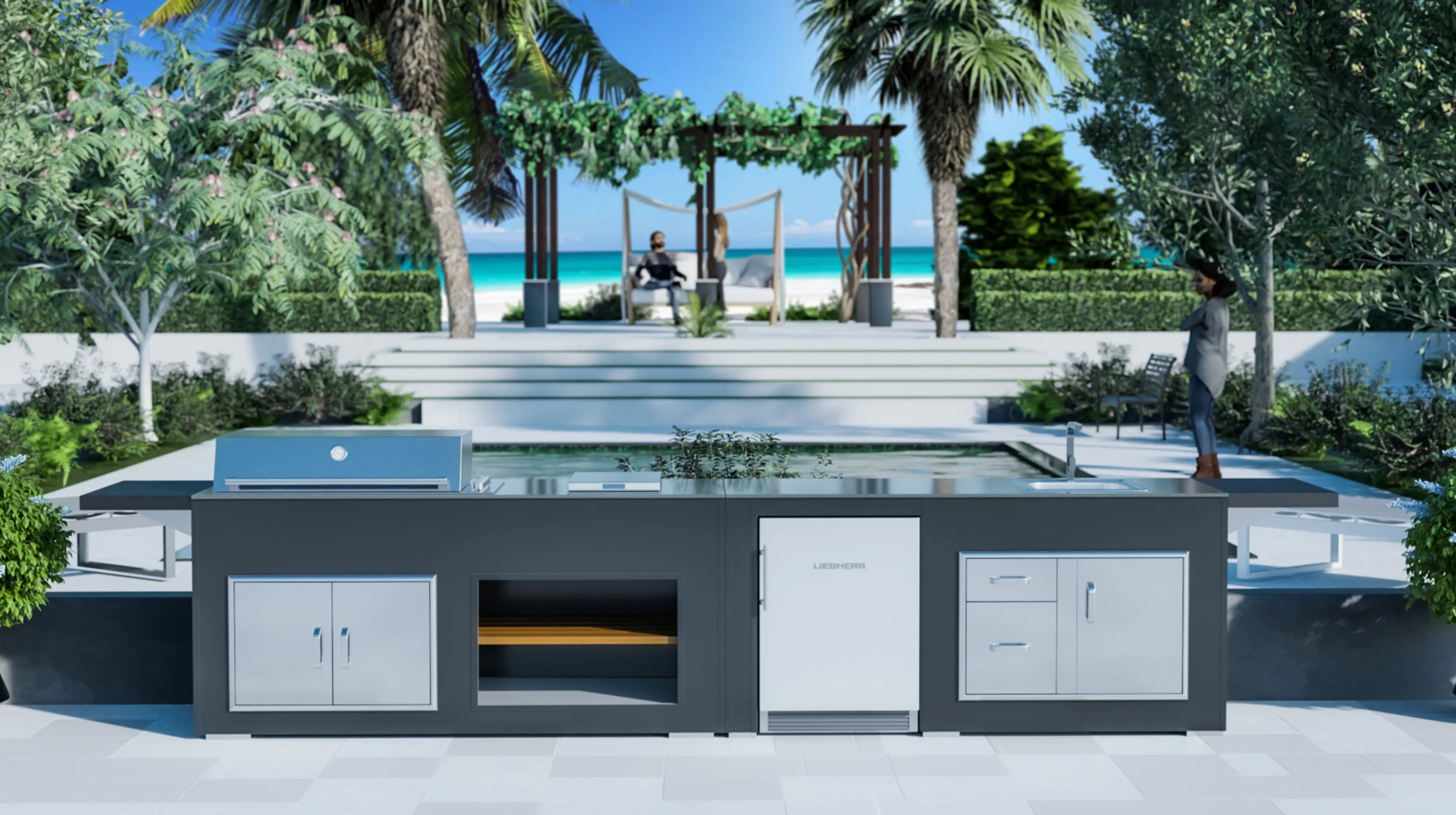 Grillandia Outdoor Kitchen Beefeater Pro Line Fridge & Weather Cover