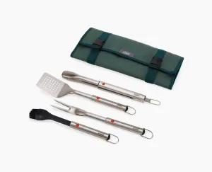 GrillOut™ 4-Piece Stainless-Steel BBQ Utensil Set with Storage Case