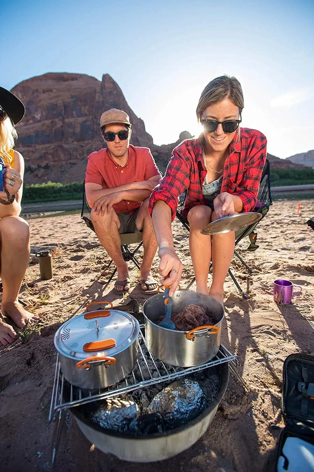GSI Outdoors Portable Campfire Grill I Collapsible Backpacking & Camping Grill