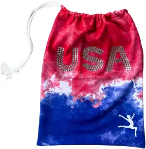 Gymnastics Grip Bag for Girls – Rhinestone USA Red, White and Blue Tie Dye Bag for Girls Gymnastics