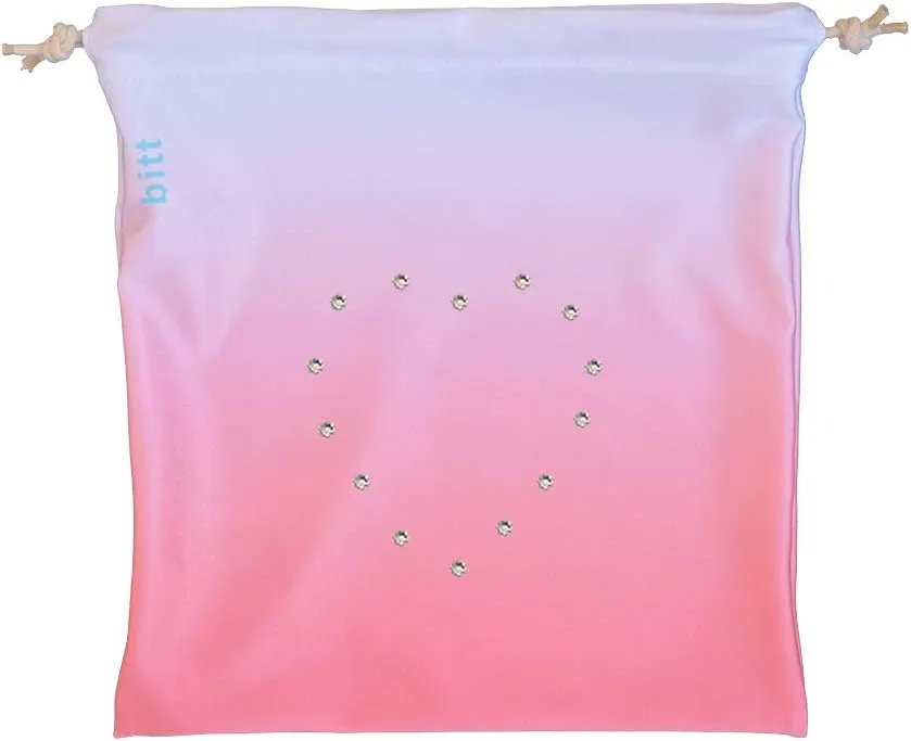 Gymnastics Grip Bag - Ombre Colors with Swarovski Crystals Option (Coral White Ombre)