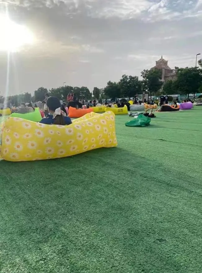 HaiChao Inflatable Lounger Sofa Air Chair Sofa Sleeping Bag Couch Air Sofa Bed for Lakes, Beaches, Garden, Camping (Black)