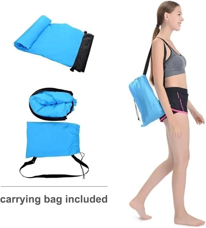 HaiChao Inflatable Lounger Sofa Air Chair Sofa Sleeping Bag Couch Air Sofa Bed for Lakes, Beaches, Garden, Camping (Black)