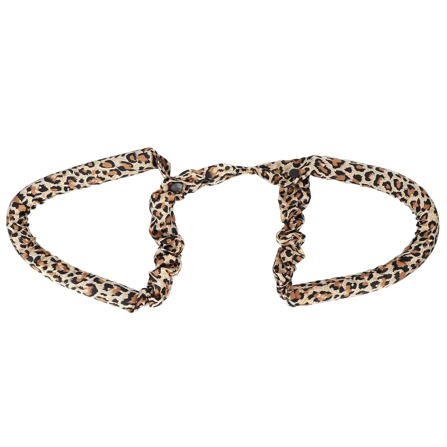 Hair Curler Heatless Curling Rod Headband EVA Foam Soft Cotton Sleeping DIY Curls Rollers Hair Styling ToolBrown 18 * 12 * 3CM Hair care and styling (Leopard Print)