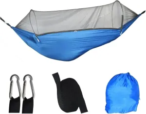 Hammock Automatic Quick Opening Mosquito net Hammock 250 * 120CM Camping Essentials(Blue)