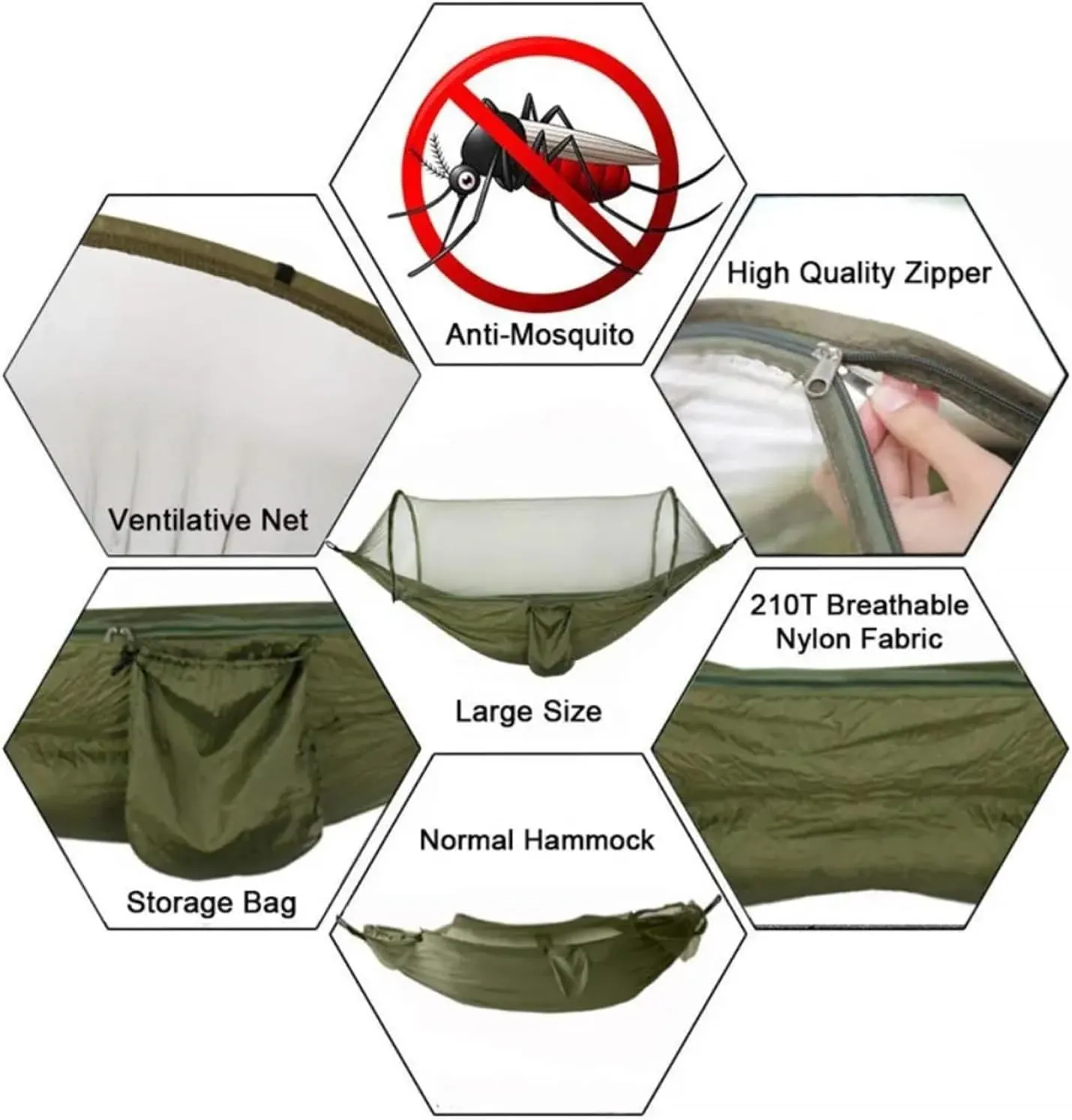 Hammock Automatic Quick Opening Mosquito net Hammock 250 * 120CM Camping Essentials(Blue)