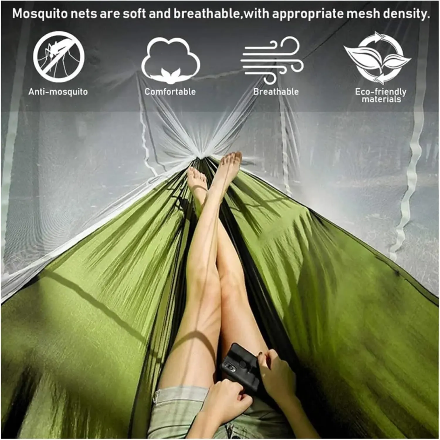 Hammock Automatic Quick Opening Mosquito net Hammock 250 * 120CM Camping Essentials(Blue)