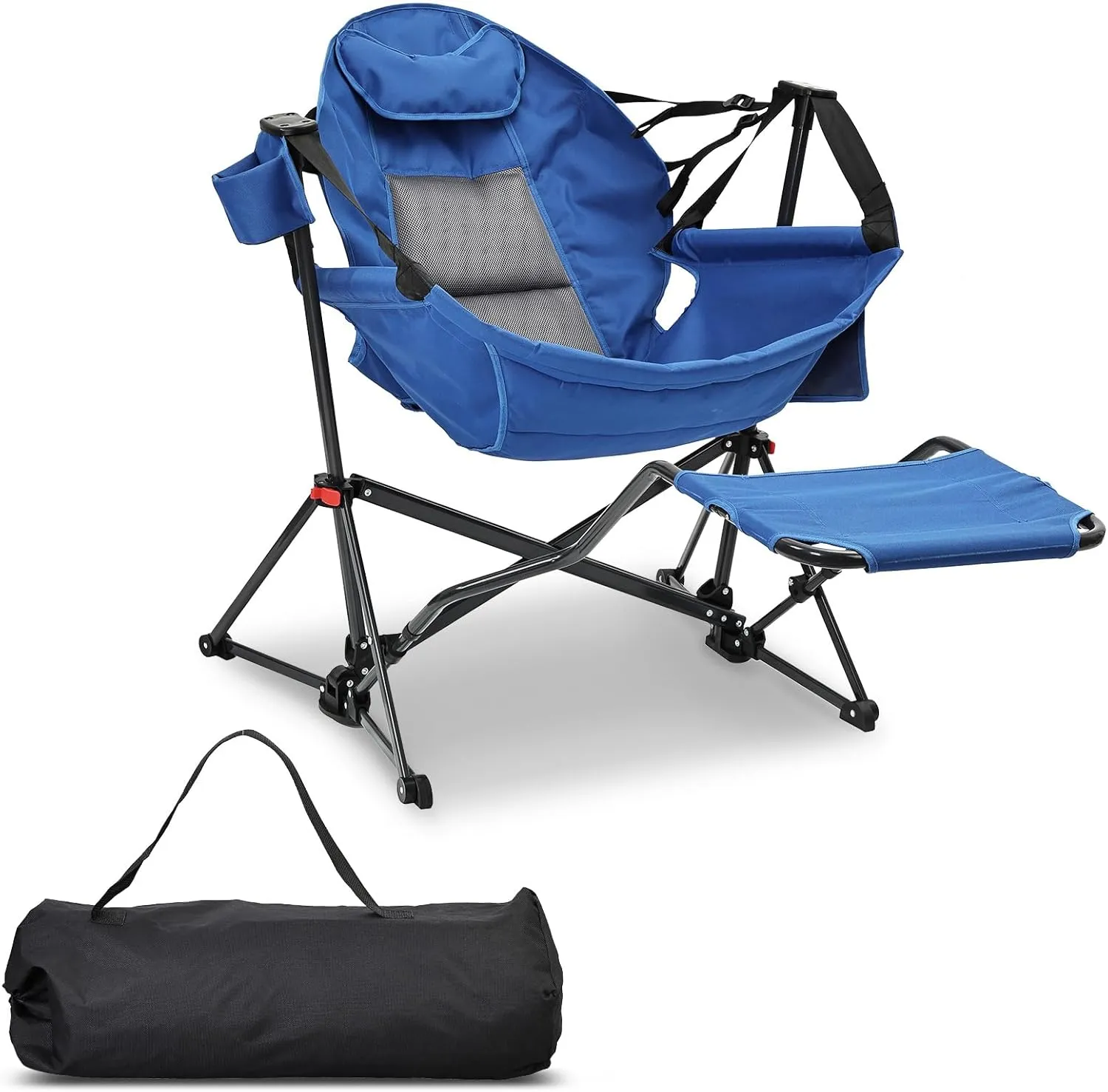 Hammock Camping Chair with Leg Rest,Lightweight Portable Outdoor Chair for Camping and Hiking, Supports 500lbs,Blue