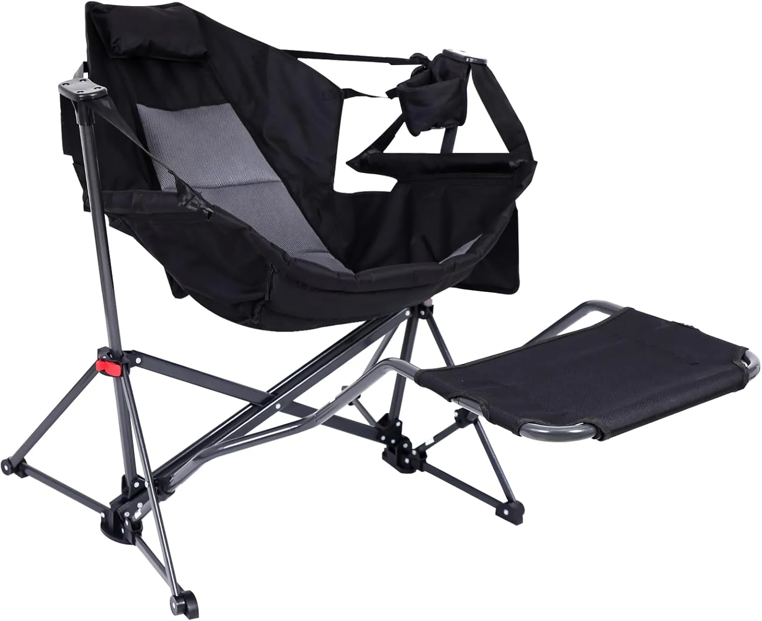 Hammock Chair with Footrest, Hammock Chair, Rocker Camping Chair, Swinging Chair with Footrest, Lightweight & Portable Design, Pocket & Cupholder, Heavy Duty for Outdoor Activities (1 Pack)