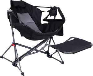 Hammock Chair with Footrest, Hammock Chair, Rocker Camping Chair, Swinging Chair with Footrest, Lightweight & Portable Design, Pocket & Cupholder, Heavy Duty for Outdoor Activities (1 Pack)