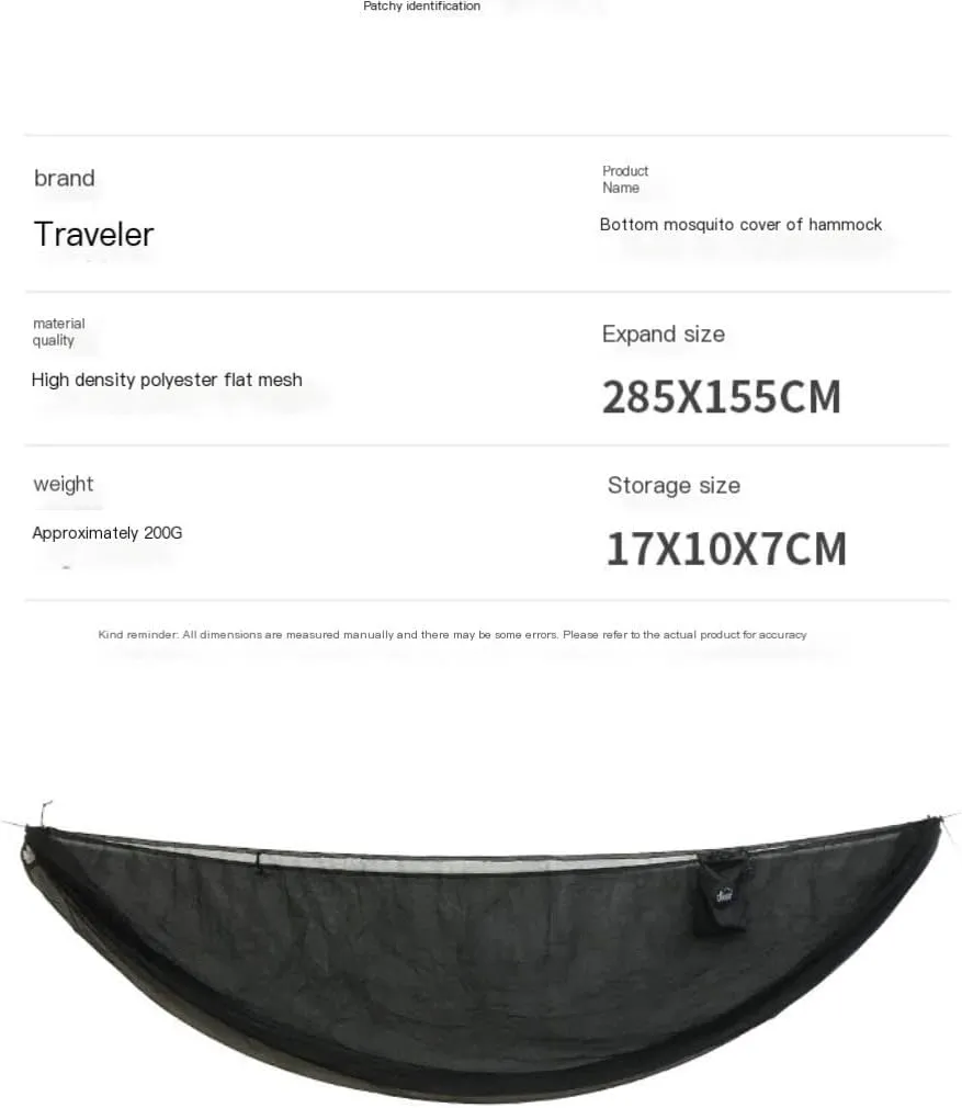 Hammock Double Bottom Anti-Mosquito Cover Outdoor Hammock Detachable Mosquito Net Camping Hammock Anti-Mosquito Net Hammock Outdoor