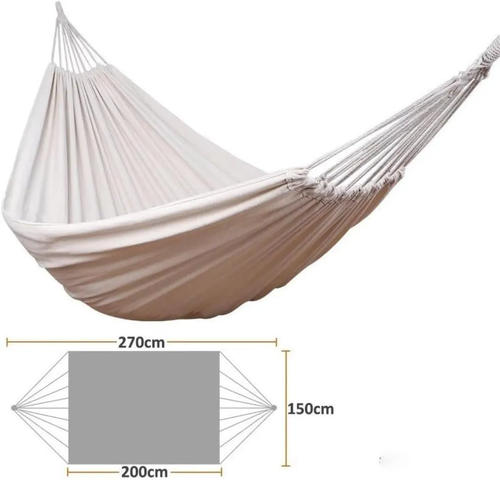 Hammock Double Double Beach Hammock Indoor Outdoor Camping Swing Portable Canvas Balcony Lazy Courtyard Hammock Hanging Chair Hammock Outdoor(A)