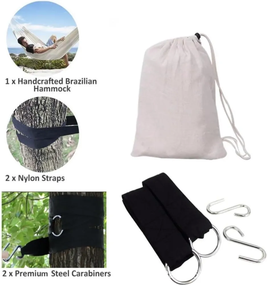 Hammock Double Double Beach Hammock Indoor Outdoor Camping Swing Portable Canvas Balcony Lazy Courtyard Hammock Hanging Chair Hammock Outdoor(A)