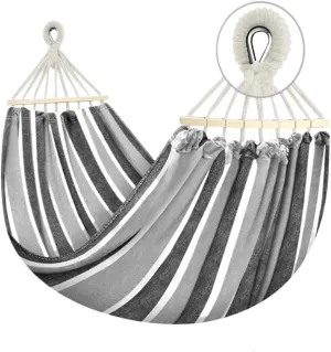 Hammock Double Outdoor Canvas Hammock Camping Anti-Rollover Swing Thickened Spot Single Double Duckbill Buckle Hammock Hammock Outdoor(A)
