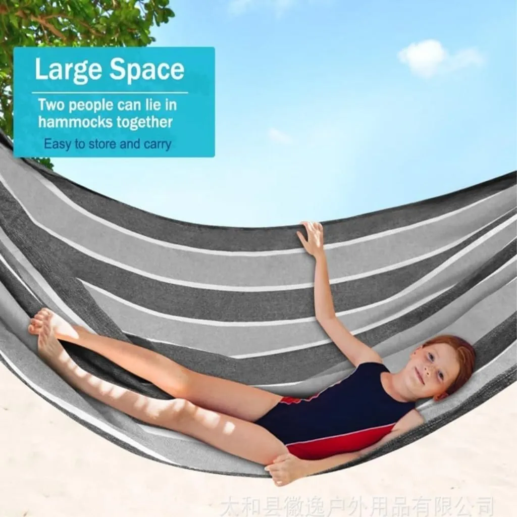 Hammock Double Outdoor Canvas Hammock Camping Anti-Rollover Swing Thickened Spot Single Double Duckbill Buckle Hammock Hammock Outdoor(A)