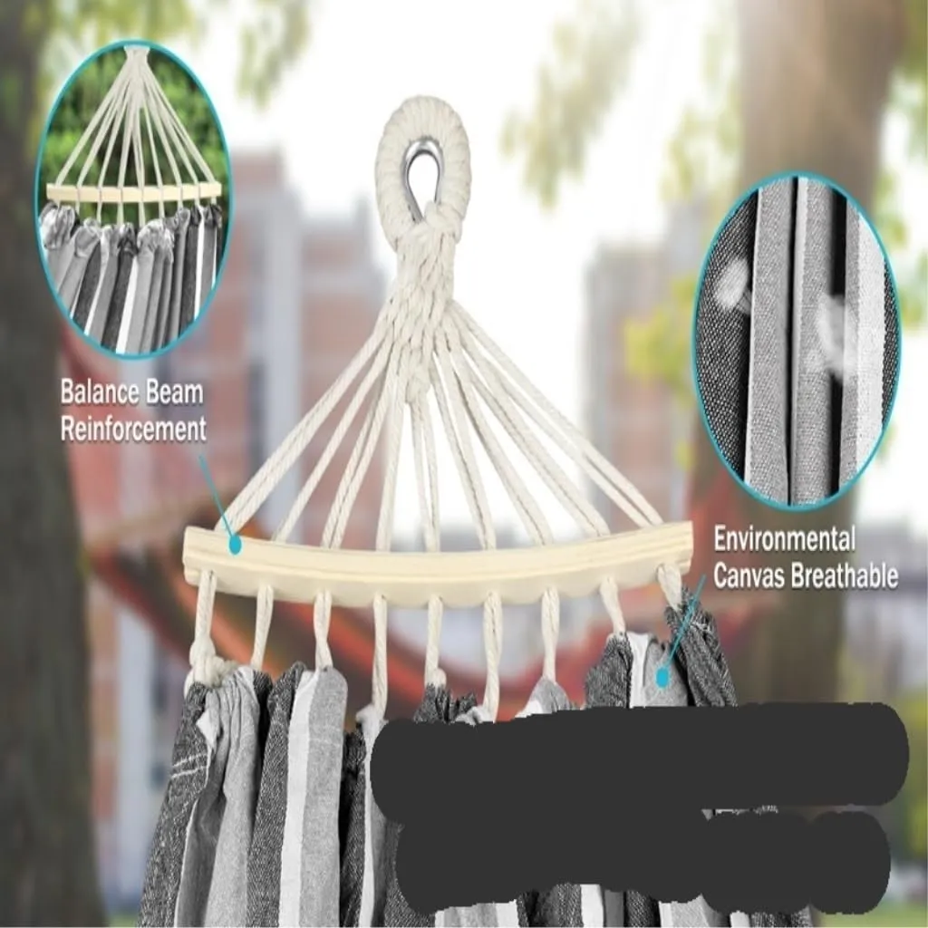 Hammock Double Outdoor Canvas Hammock Camping Anti-Rollover Swing Thickened Spot Single Double Duckbill Buckle Hammock Hammock Outdoor(A)